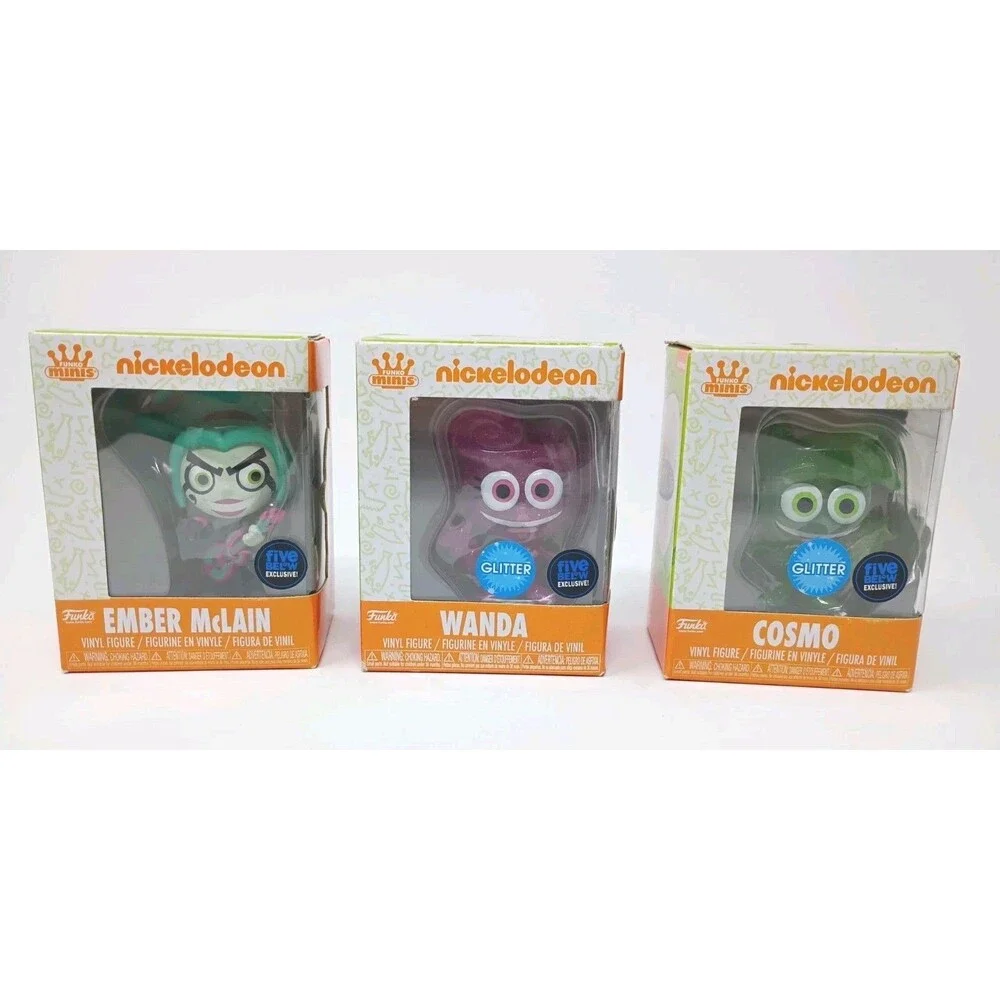 Funko Minis Nickelodeon -Cosmo Wanda glitter & Ember McLain Set Five below Excl.